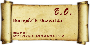 Bernyák Oszvalda névjegykártya